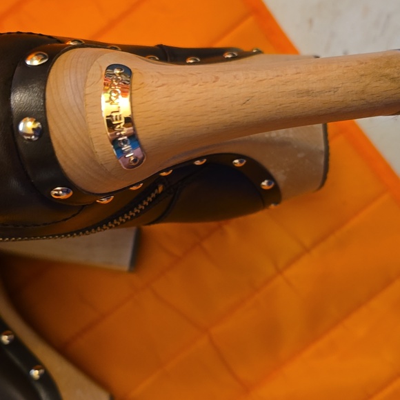 Michael Kors Black Leather Studded Platform Booties - Picture 5 of 6